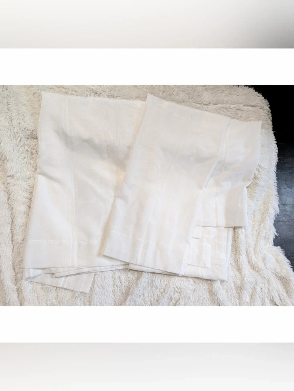County Living White Lightweight Sheer Textured Curtain Panels 50